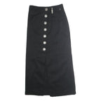 STOCKERPOINT Womens Black Polyester Straight Long Skirt Size M Button Detail
