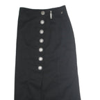 STOCKERPOINT Womens Black Polyester Straight Long Skirt Size M Button Detail
