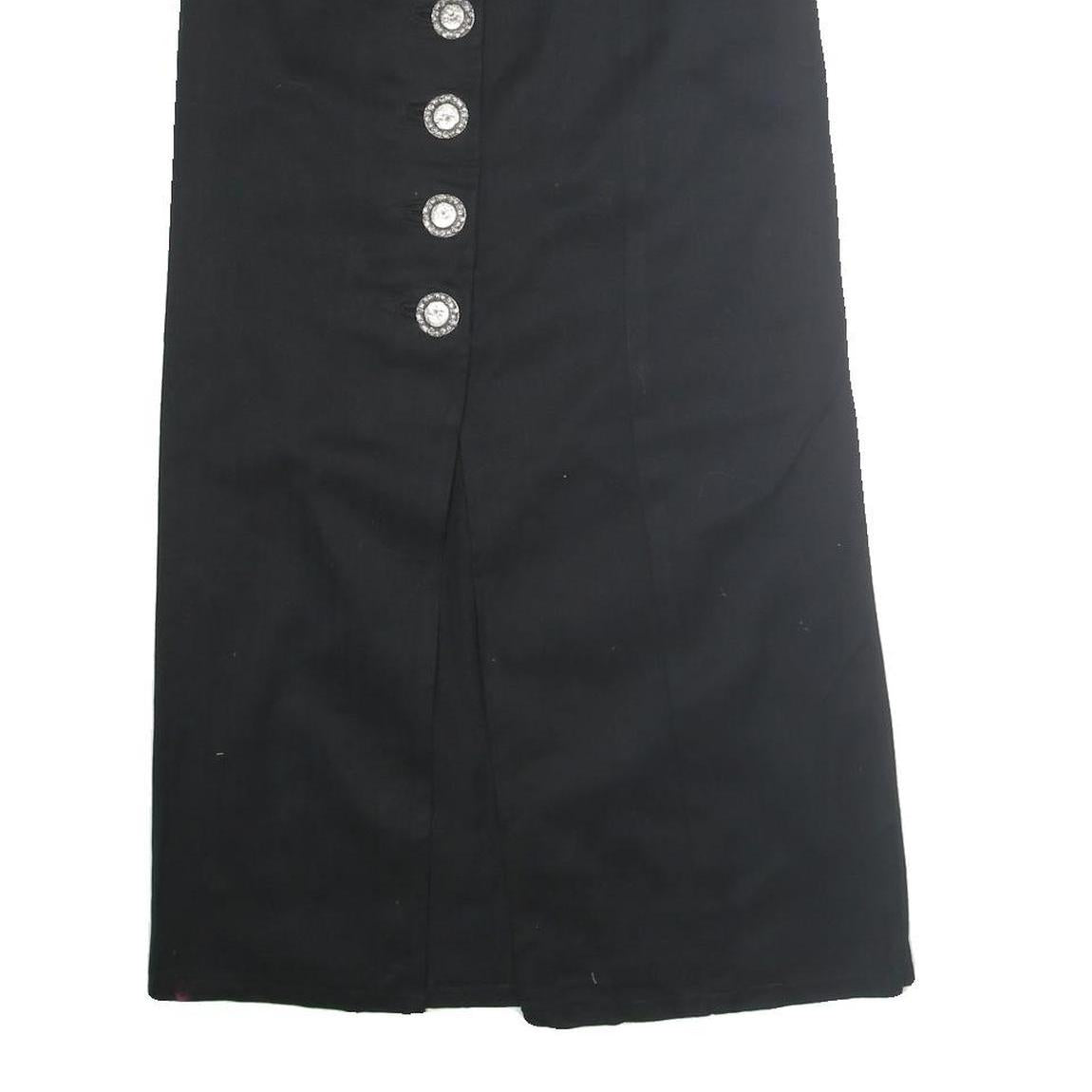 STOCKERPOINT Womens Black Polyester Straight Long Skirt Size M Button Detail