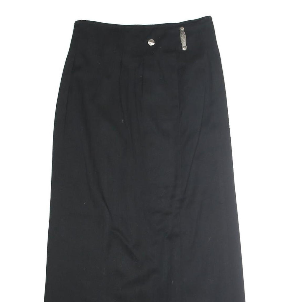 STOCKERPOINT Womens Black Polyester Straight Long Skirt Size M Button Detail