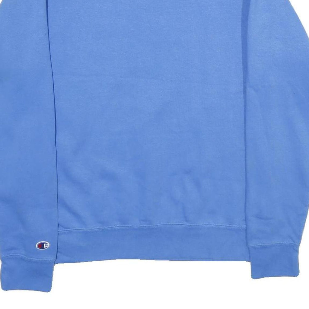 CHAMPION Mens Blue Cotton Blend Crew Neck M Sweatshirt Logo Embroidered