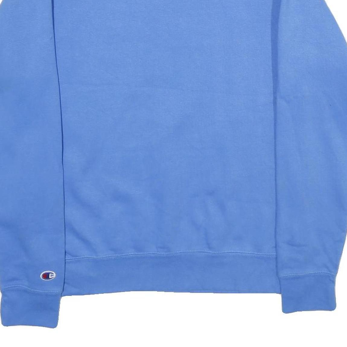 CHAMPION Mens Blue Cotton Blend Crew Neck M Sweatshirt Logo Embroidered