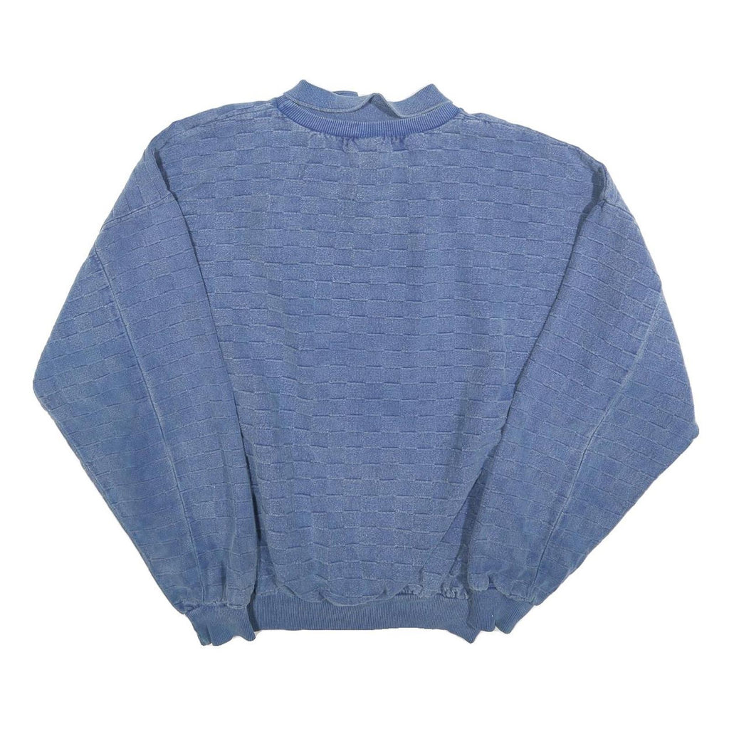 WEK Mens Blue Collared 2XL Sweatshirt Cotton Blend Pullover Casual