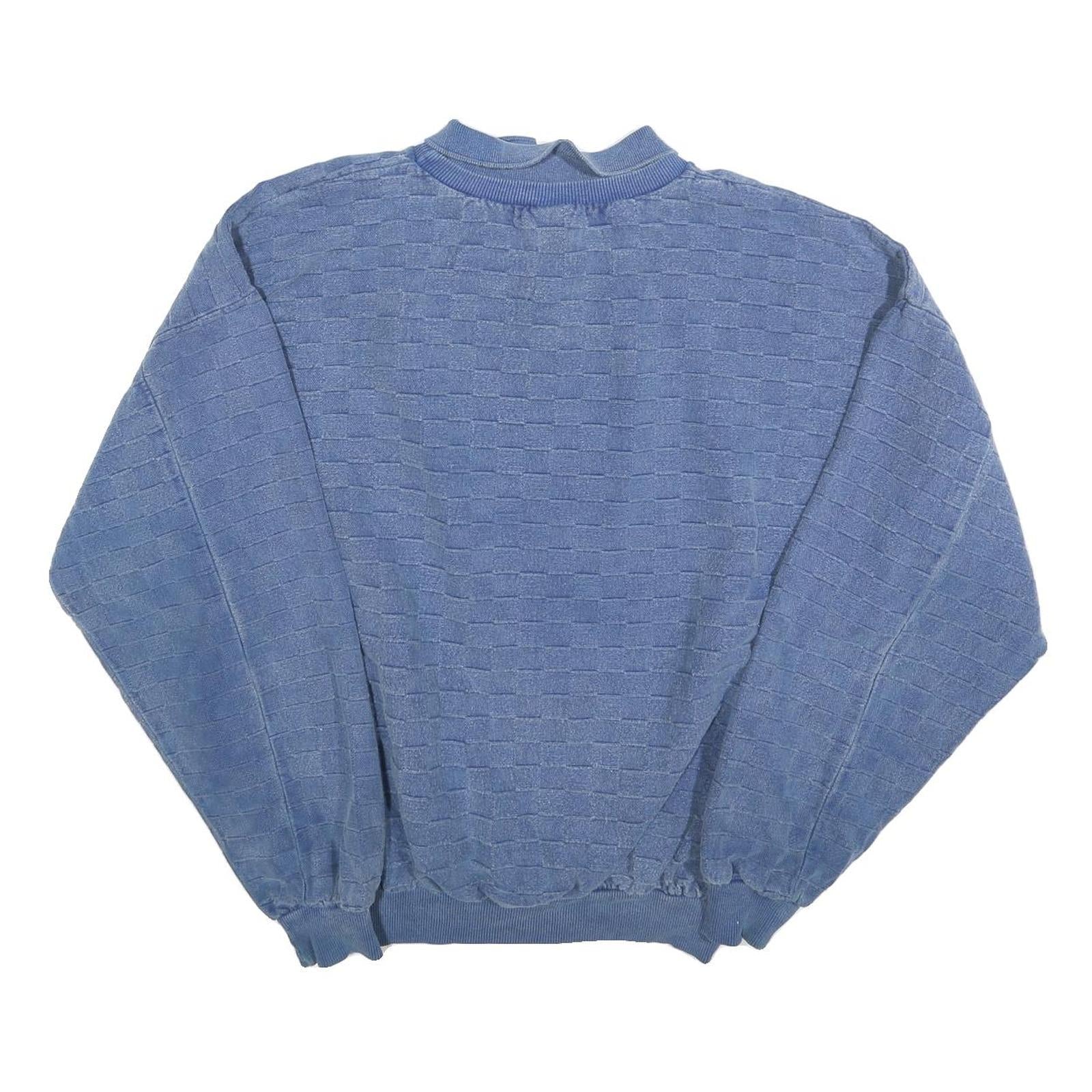 WEK Mens Blue Collared 2XL Sweatshirt Cotton Blend Pullover Casual