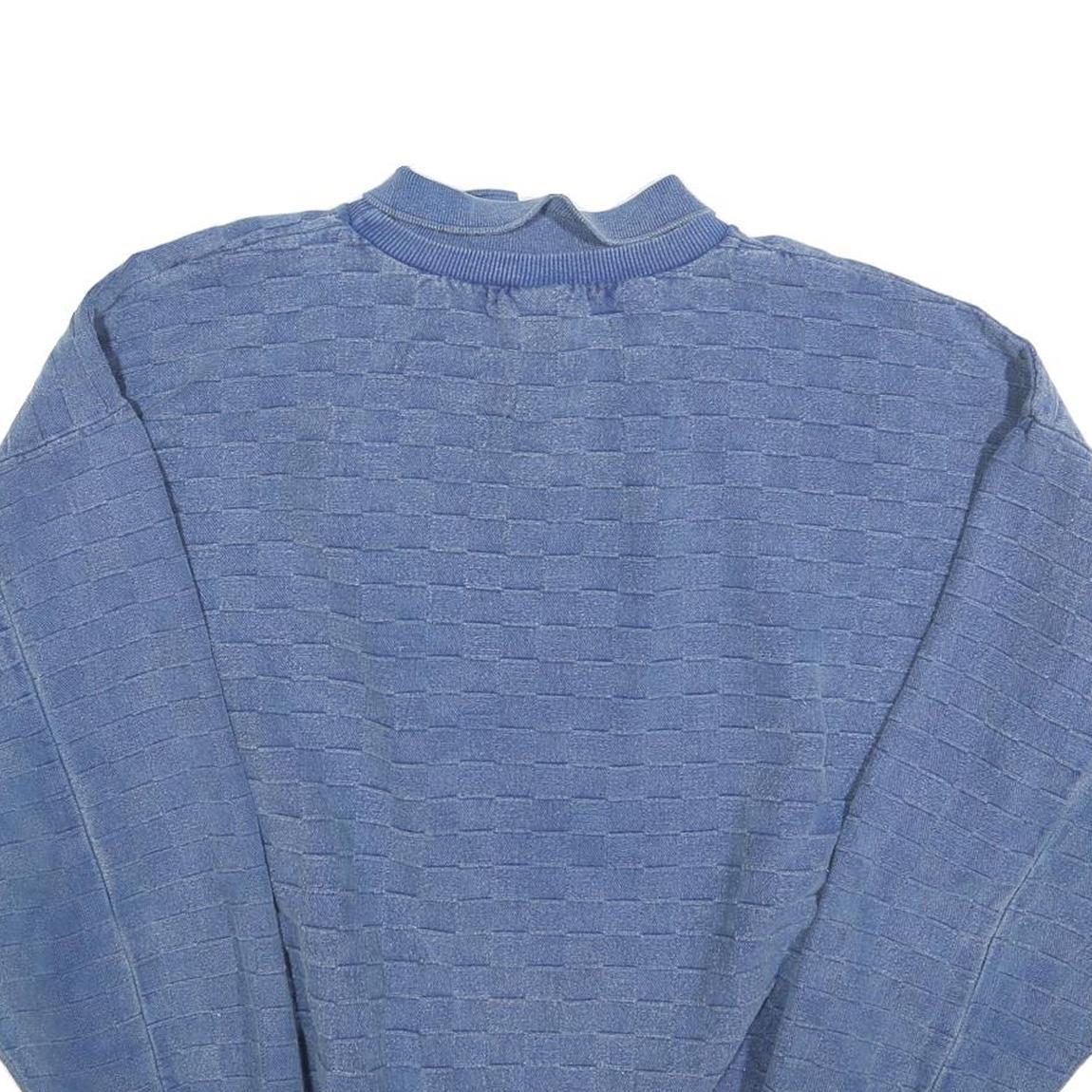 WEK Mens Blue Collared 2XL Sweatshirt Cotton Blend Pullover Casual