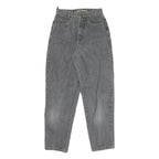 REACTION Womens Jeans Grey Relaxed Straight Denim Medium W26 L29 Casual Zip