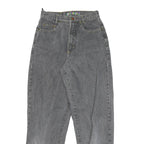 REACTION Womens Jeans Grey Relaxed Straight Denim Medium W26 L29 Casual Zip