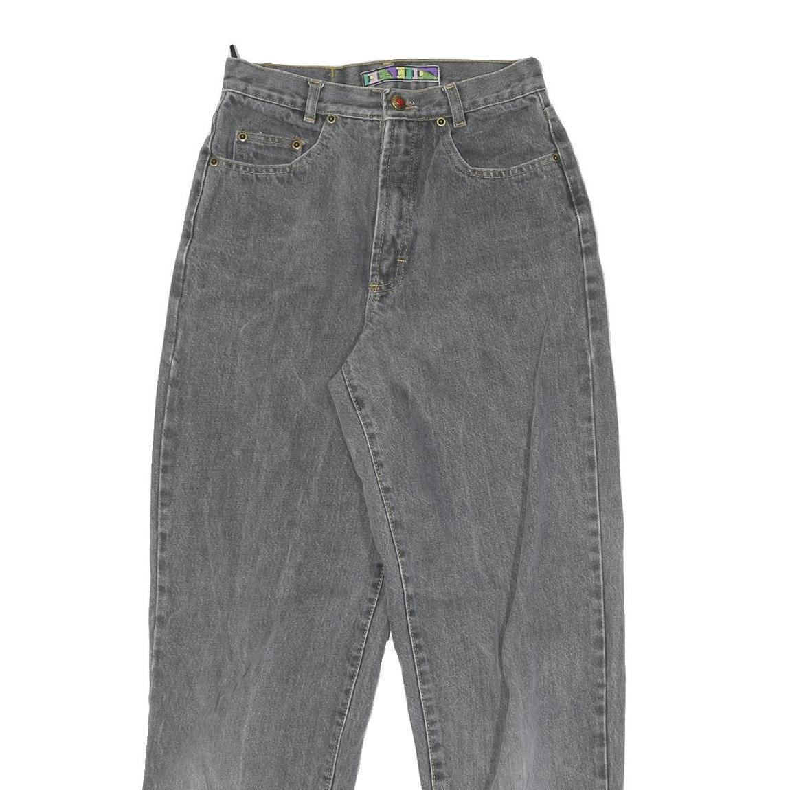 REACTION Womens Jeans Grey Relaxed Straight Denim Medium W26 L29 Casual Zip