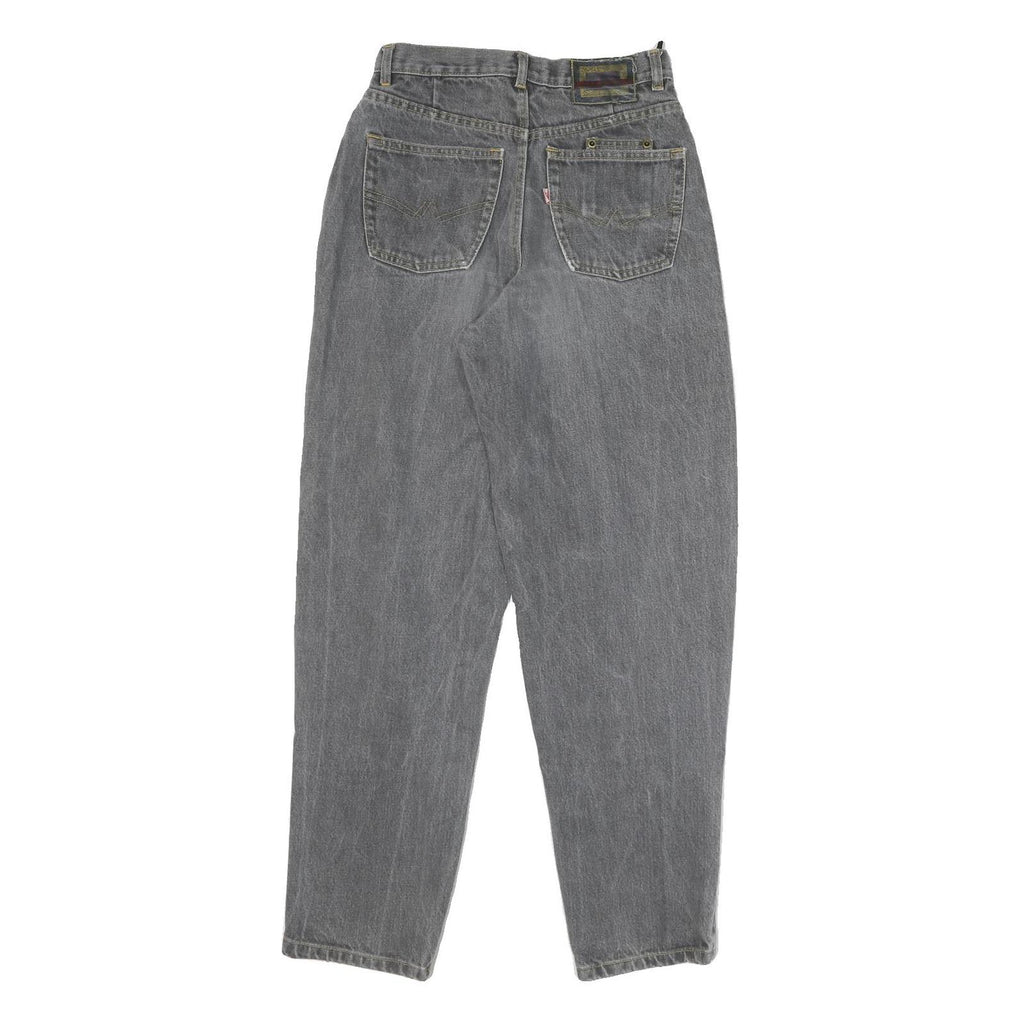 REACTION Womens Jeans Grey Relaxed Straight Denim Medium W26 L29 Casual Zip