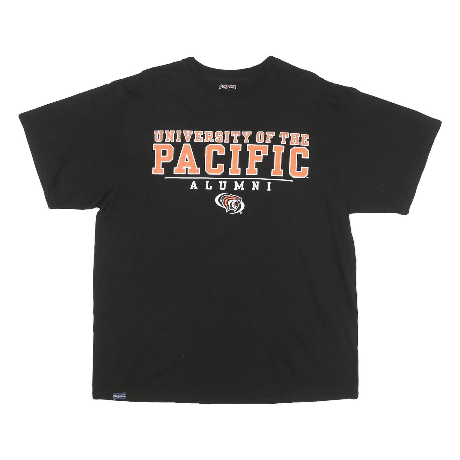 JANSPORT Mens Black University Of The Pacific Alumni Graphic T-Shirt XL Crew