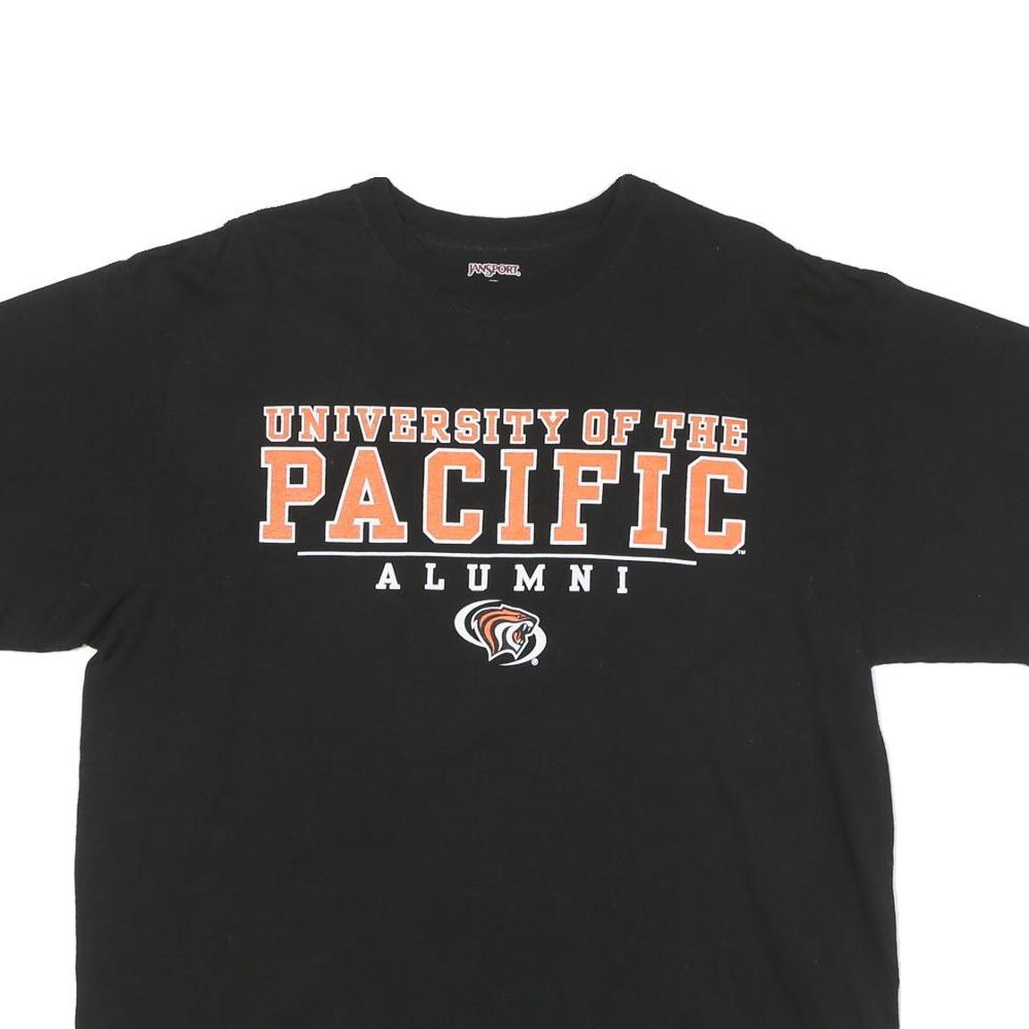 JANSPORT Mens Black University Of The Pacific Alumni Graphic T-Shirt XL Crew