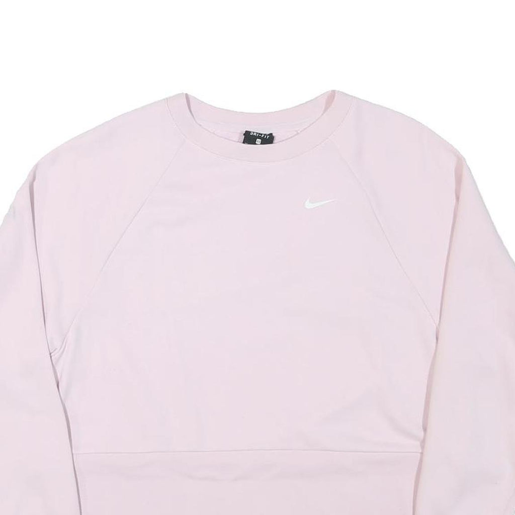 NIKE Womens Pink Crew Neck XS Cotton Blend Pullover Sweatshirt Sportswear