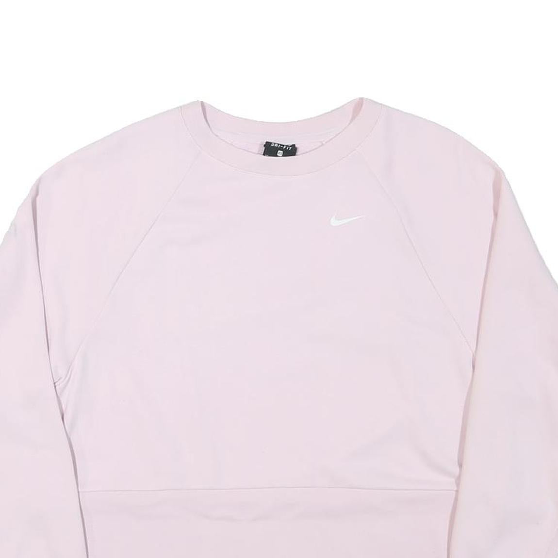 NIKE Womens Pink Crew Neck XS Cotton Blend Pullover Sweatshirt Sportswear