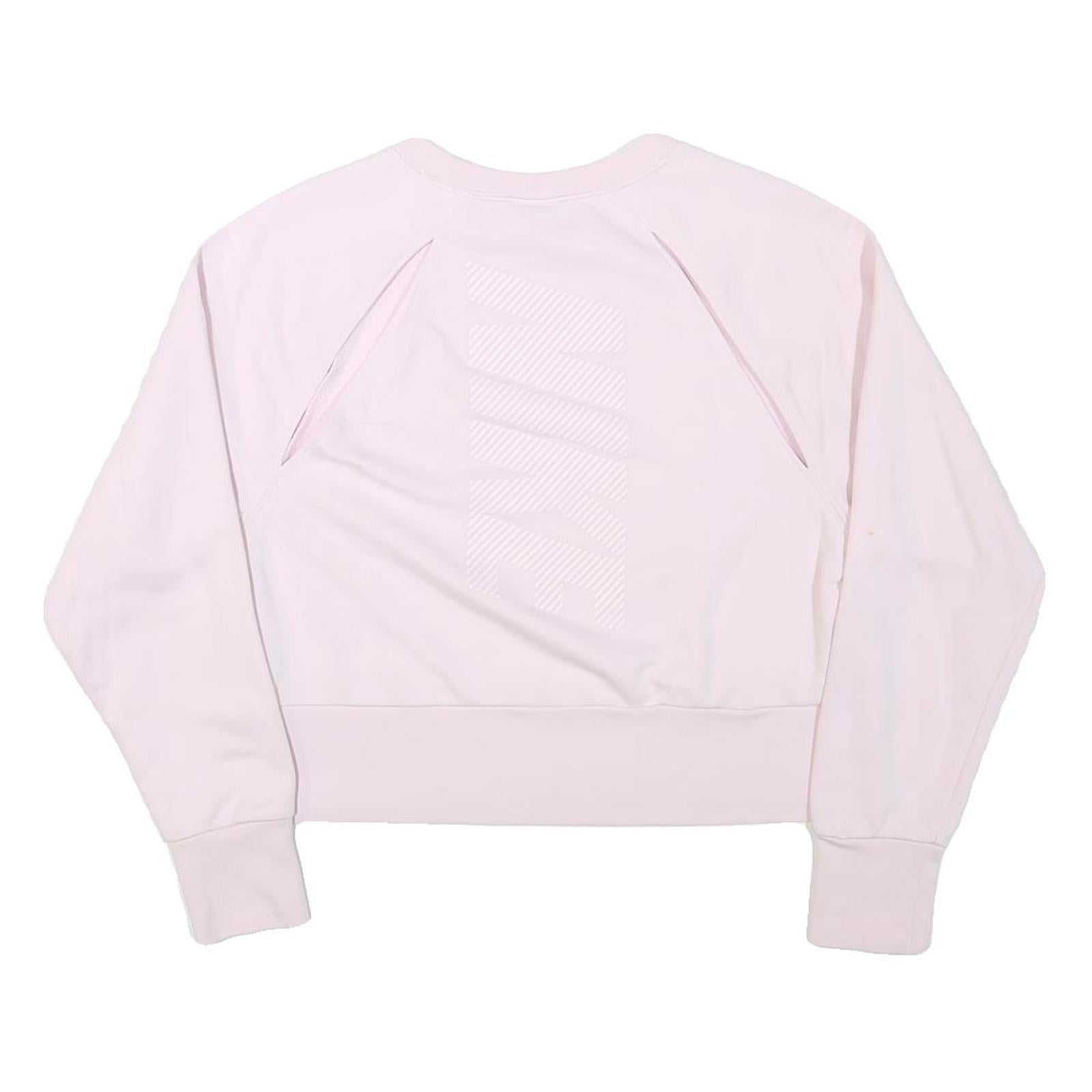 NIKE Womens Pink Crew Neck XS Cotton Blend Pullover Sweatshirt Sportswear