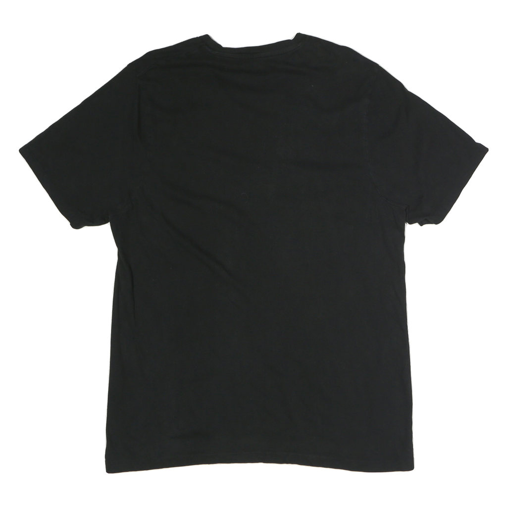 CAT Mens Black Graphic T-Shirt XL Short Sleeve Crew Neck Cotton Comfort