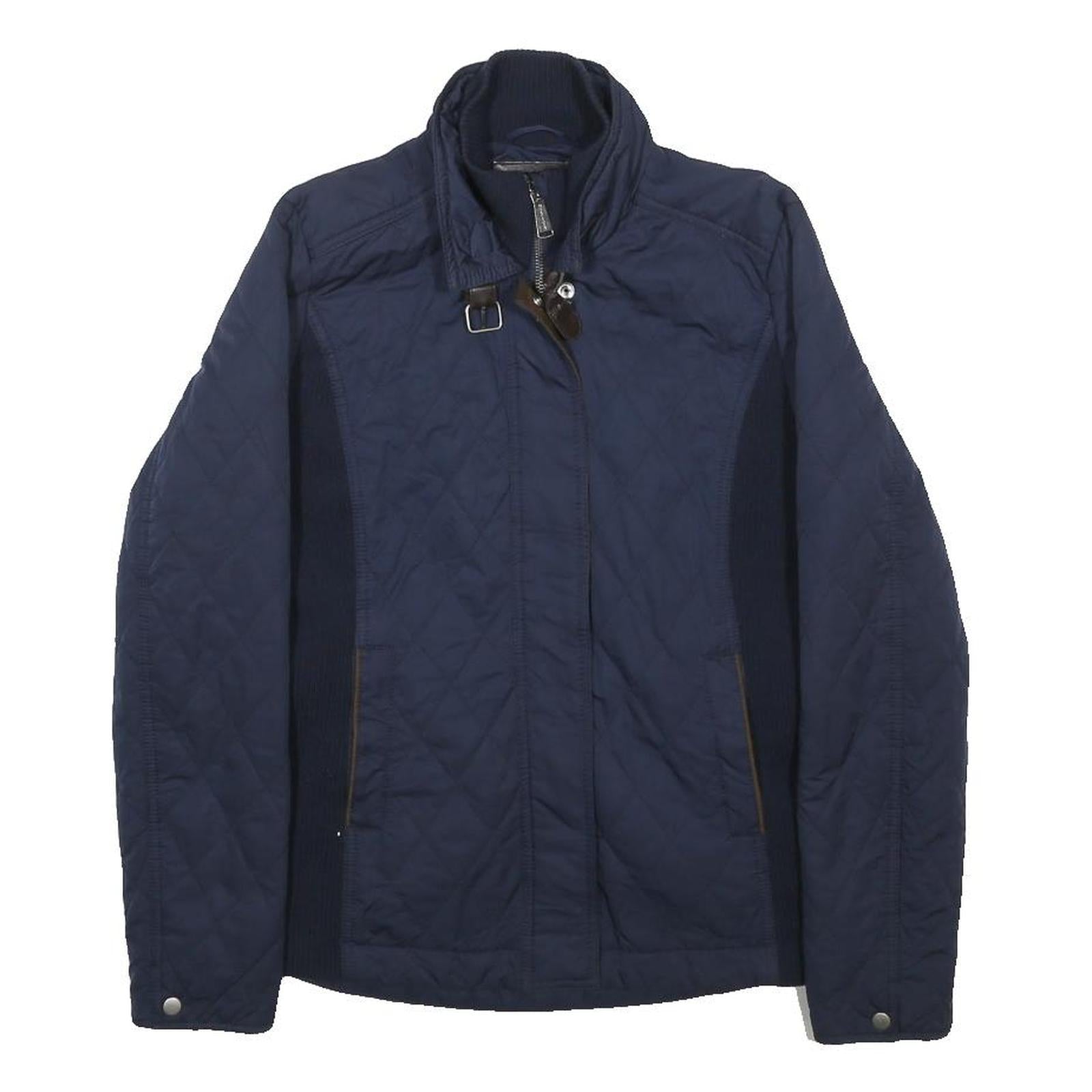 TOMMY HILFIGER Womens Navy Blue Quilted Jacket S Polyester Blend Zip Casual