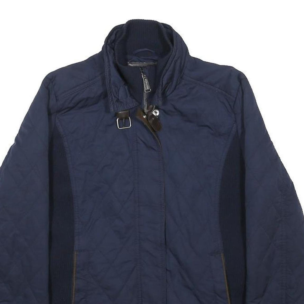 TOMMY HILFIGER Womens Navy Blue Quilted Jacket S Polyester Blend Zip Casual
