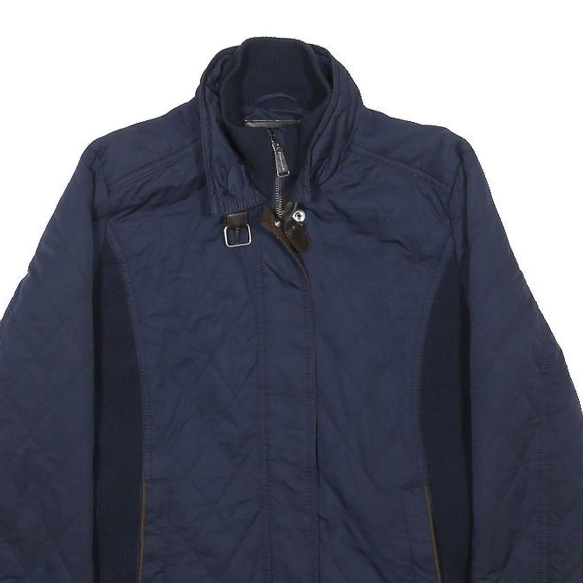 TOMMY HILFIGER Womens Navy Blue Quilted Jacket S Polyester Blend Zip Casual