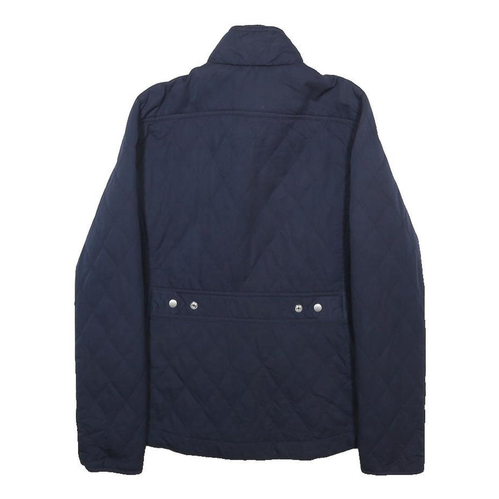 TOMMY HILFIGER Womens Navy Blue Quilted Jacket S Polyester Blend Zip Casual