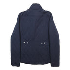 TOMMY HILFIGER Womens Navy Blue Quilted Jacket S Polyester Blend Zip Casual