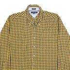 TOMMY HILFIGER Mens Yellow & Black Check Shirt 2XL Button Down Collar Cotton