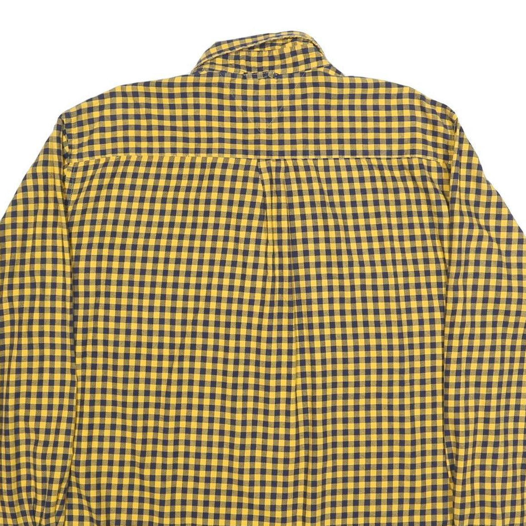 TOMMY HILFIGER Mens Yellow & Black Check Shirt 2XL Button Down Collar Cotton
