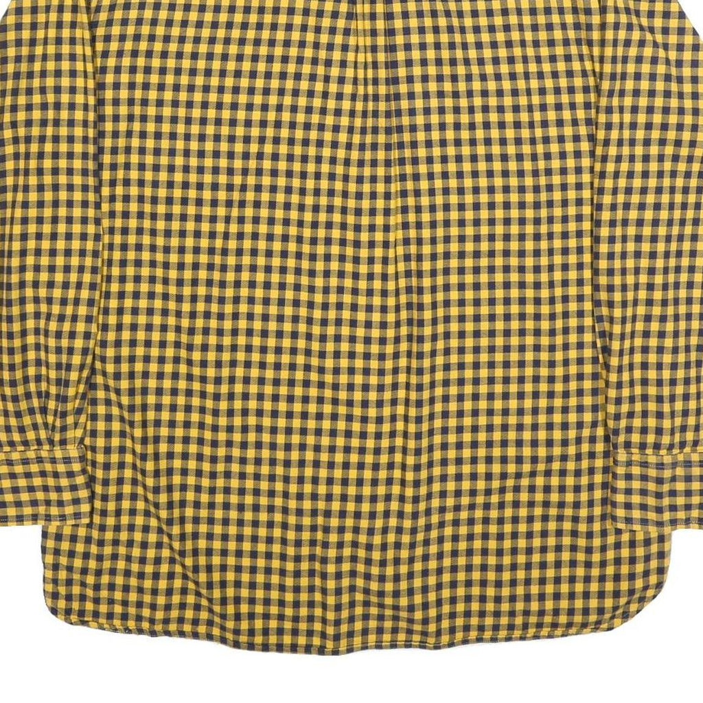 TOMMY HILFIGER Mens Yellow & Black Check Shirt 2XL Button Down Collar Cotton