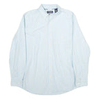 CHAPS Mens Blue & White Striped Shirt L Button-Down Collar Long Sleeve Formal