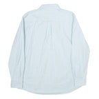 CHAPS Mens Blue & White Striped Shirt L Button-Down Collar Long Sleeve Formal