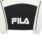 FILA Womens White & Black Sweater Crew Neck XL Striped Sleeve Cotton Blend