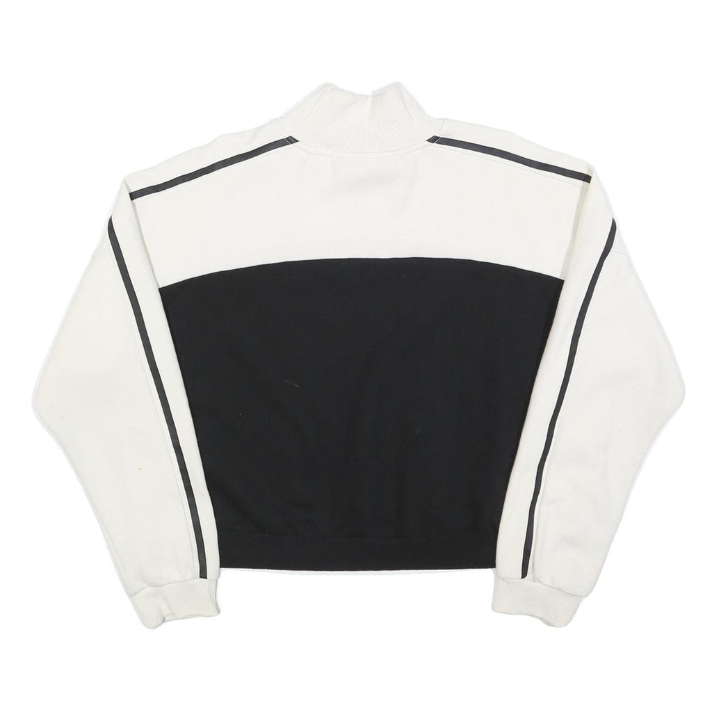 FILA Womens White & Black Sweater Crew Neck XL Striped Sleeve Cotton Blend