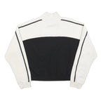 FILA Womens White & Black Sweater Crew Neck XL Striped Sleeve Cotton Blend