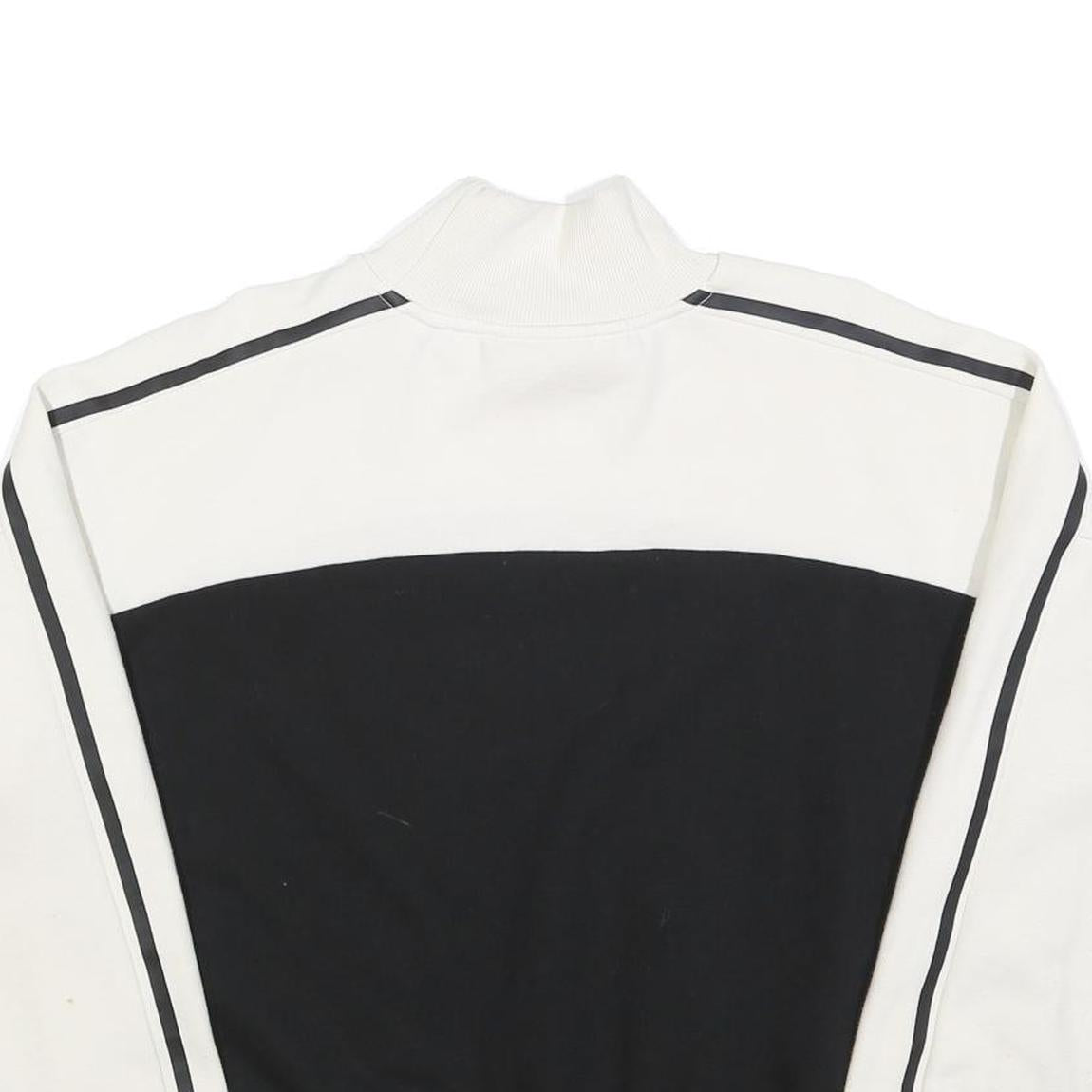 FILA Womens White & Black Sweater Crew Neck XL Striped Sleeve Cotton Blend