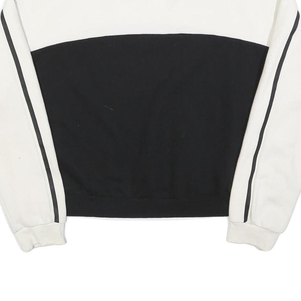 FILA Womens White & Black Sweater Crew Neck XL Striped Sleeve Cotton Blend