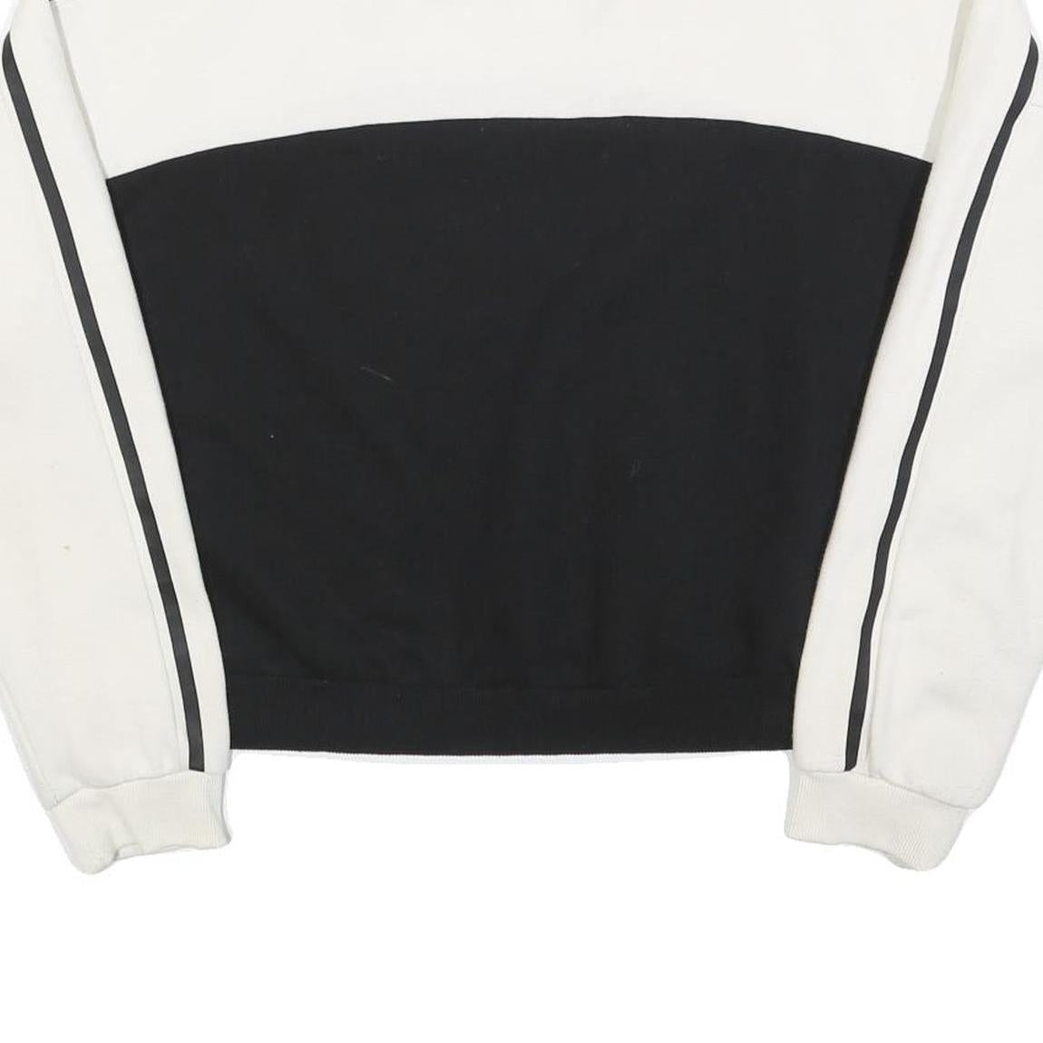 FILA Womens White & Black Sweater Crew Neck XL Striped Sleeve Cotton Blend