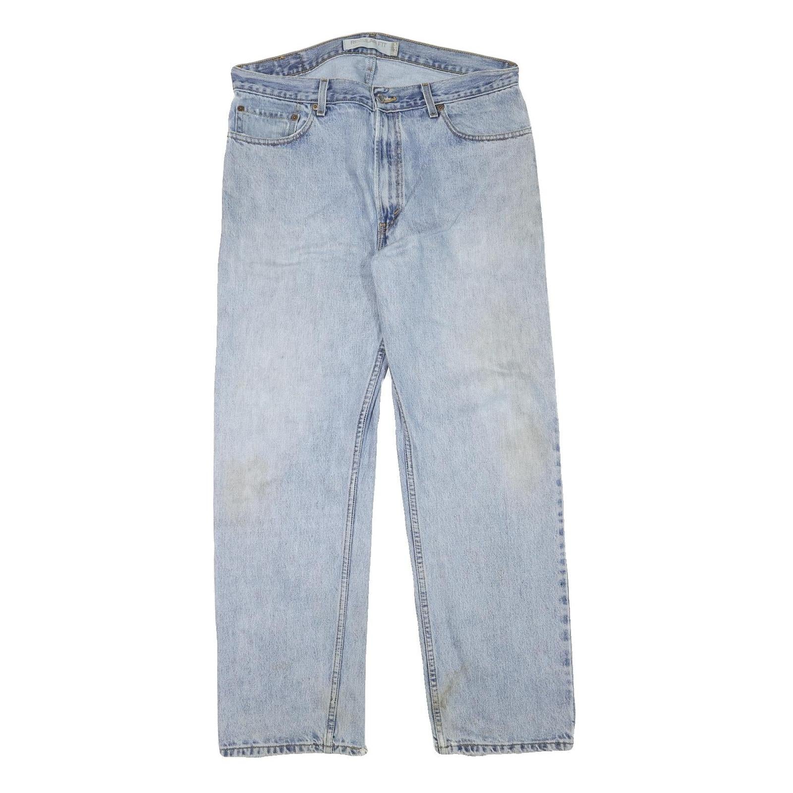 LEVI'S 505 Mens Jeans Blue Regular Straight Denim Light W34 L30 Classic Fit Zip