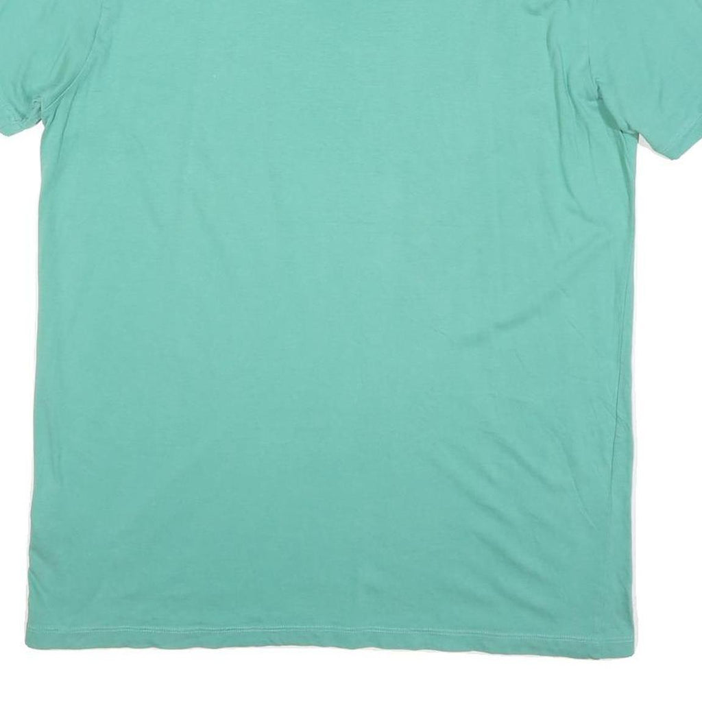GUESS Mens Green Cotton Blend Graphic T-Shirt L V-Neck Casual Summer Wear
