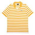 NIKE Mens Yellow & White Striped Cotton Short Sleeve Polo Shirt L Casual