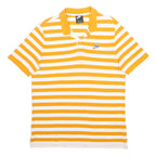 NIKE Mens Yellow & White Striped Cotton Short Sleeve Polo Shirt L Casual
