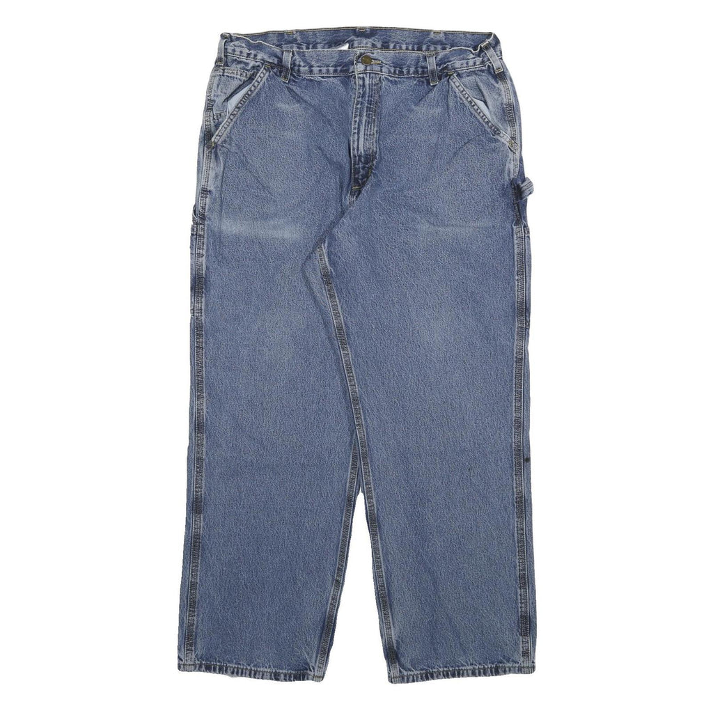 CARHARTT Mens Jeans Blue Relaxed Loose Denim Medium W34 L28 Workwear Zip Pockets