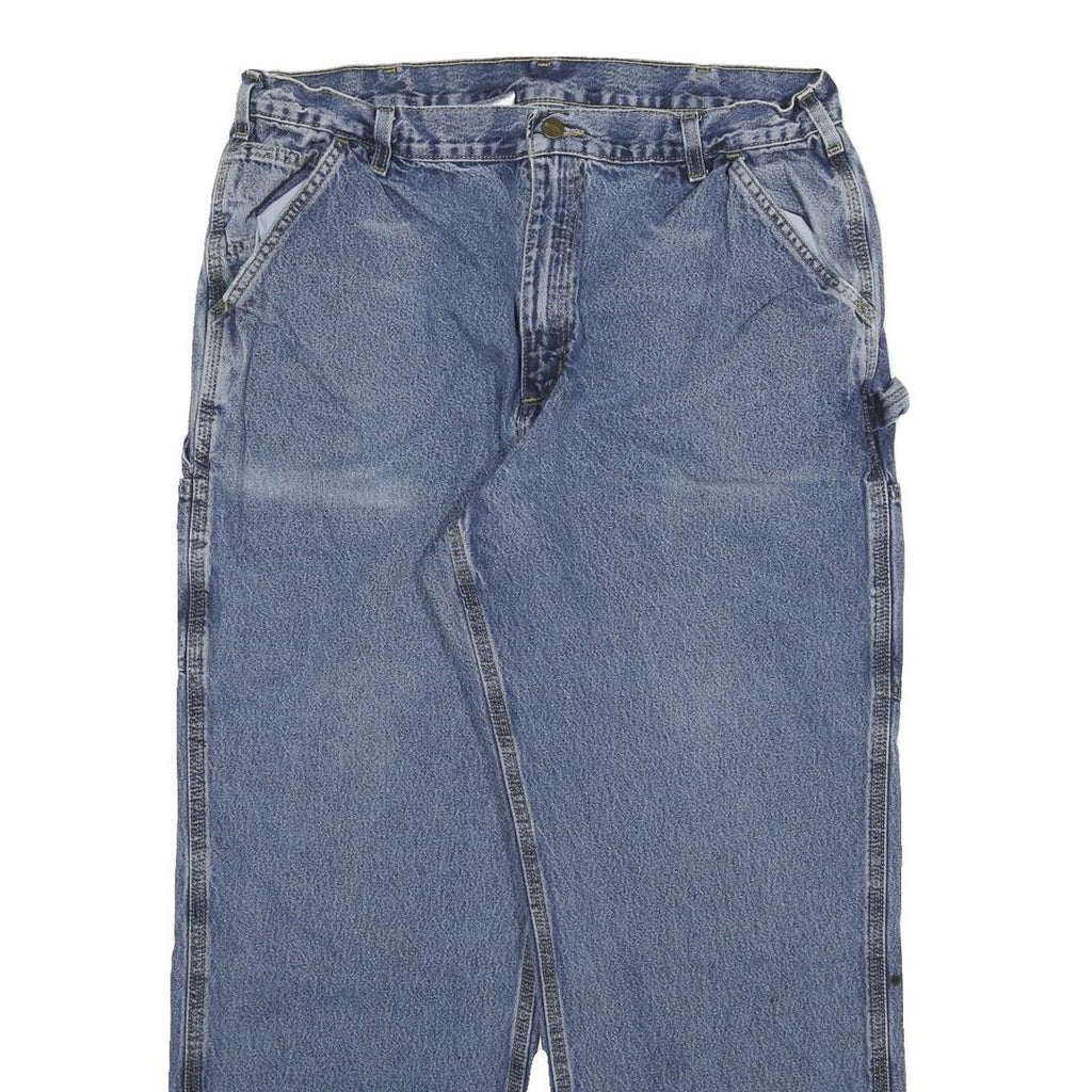 CARHARTT Mens Jeans Blue Relaxed Loose Denim Medium W34 L28 Workwear Zip Pockets