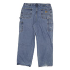 CARHARTT Mens Jeans Blue Relaxed Loose Denim Medium W34 L28 Workwear Zip Pockets