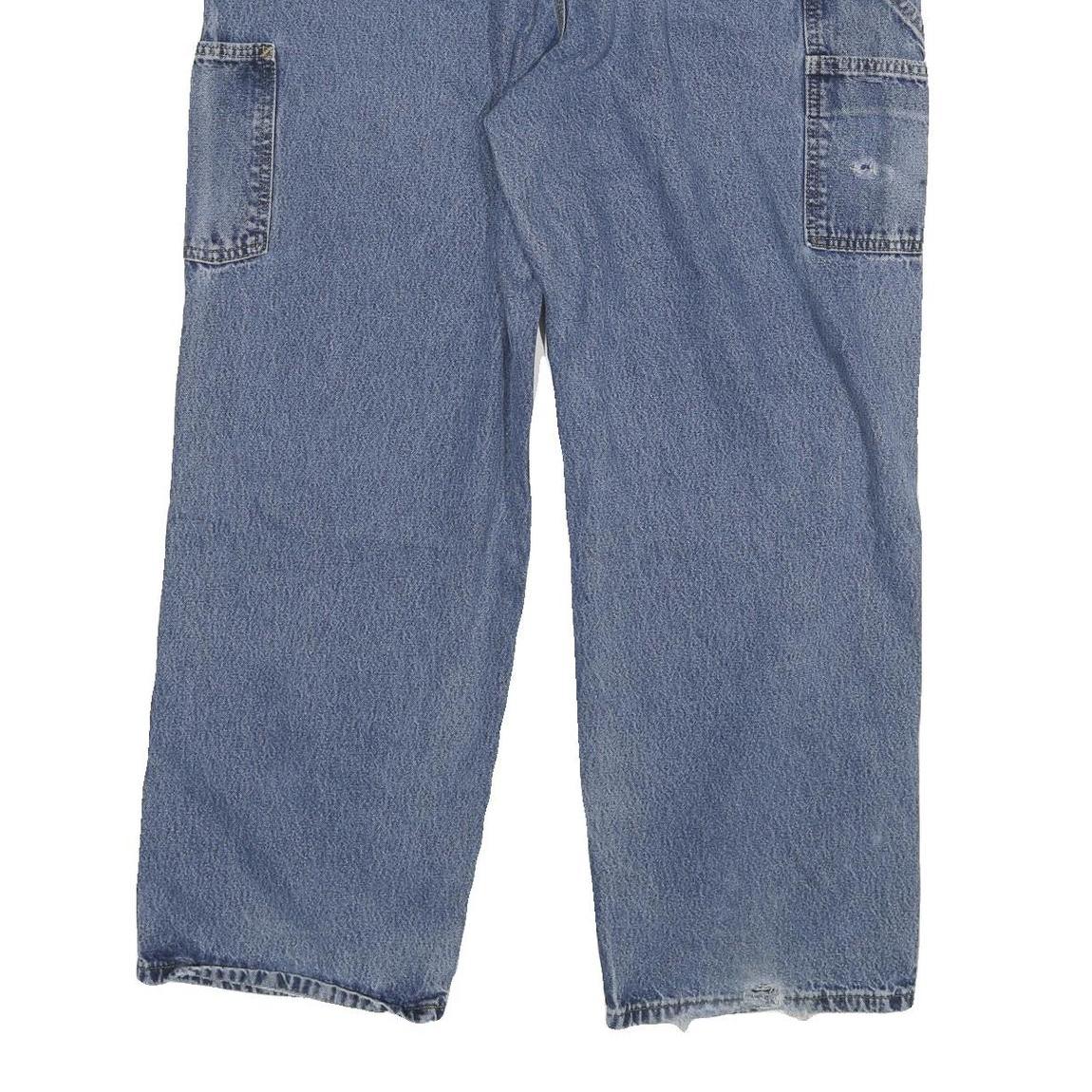 CARHARTT Mens Jeans Blue Relaxed Loose Denim Medium W34 L28 Workwear Zip Pockets