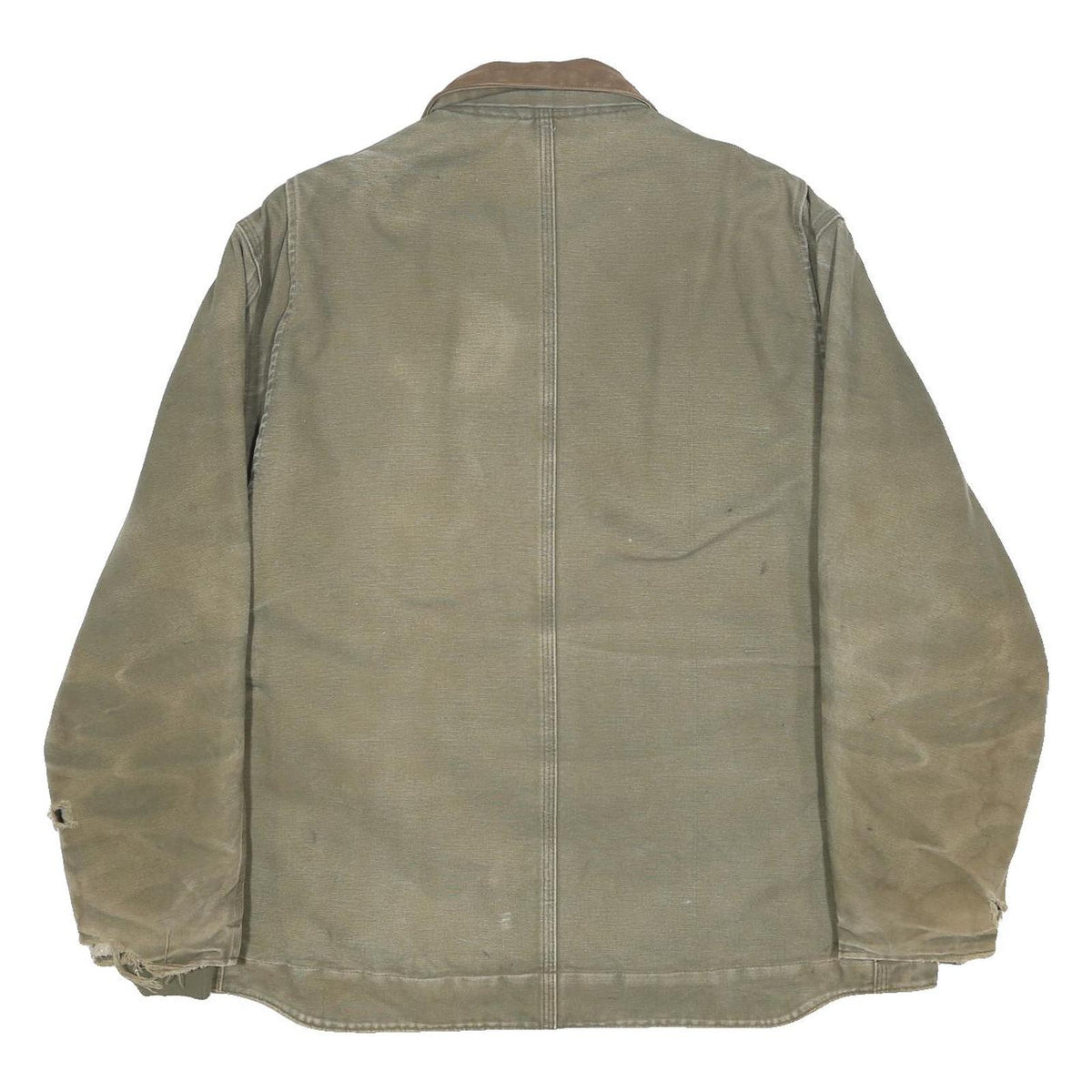CARHARTT Mens Brown & Olive Workwear Jacket L Cotton Durable Plain Zip Closure