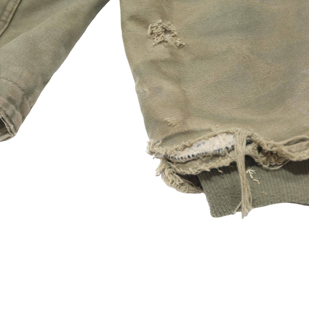 CARHARTT Mens Brown & Olive Workwear Jacket L Cotton Durable Plain Zip Closure