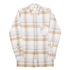 CLUB Mens Beige & Cream Check Shirt S Cotton Blend Casual Long Sleeve