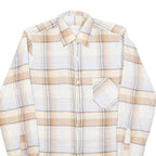 CLUB Mens Beige & Cream Check Shirt S Cotton Blend Casual Long Sleeve