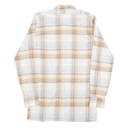 CLUB Mens Beige & Cream Check Shirt S Cotton Blend Casual Long Sleeve