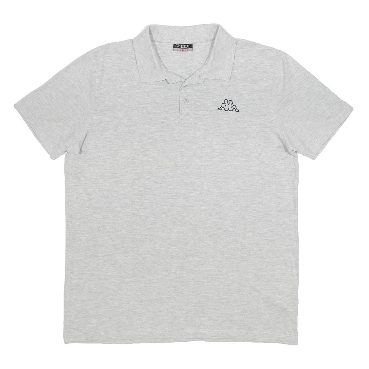 KAPPA Mens Light Grey Polo Shirt Short Sleeve Plain L Cotton Blend Casual