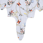 ZARA Womens Blue Printed Shirt Short Sleeve Collared S Nautical Motif